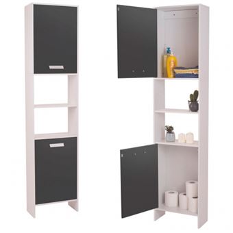 7 Sur Meuble Colonne Salle De Bain Design En Bois Blanc Portes