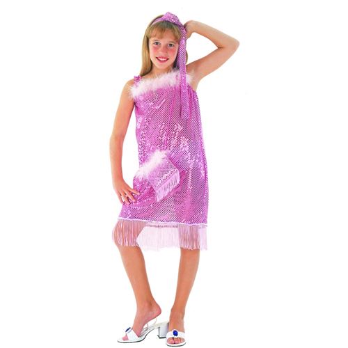 costume charleston Rire et Confetti coloris rose déguisement fille taille de 5 à 6 ans