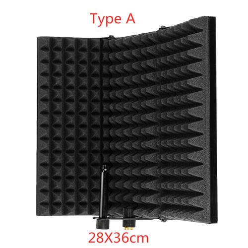 2 tailles d'enregistrement studio pliable réglable microphone de studio noir