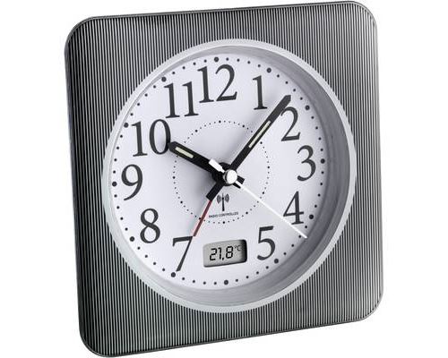 Réveil radiopiloté(e) TFA Dostmann 60.1502.10 gris blanc