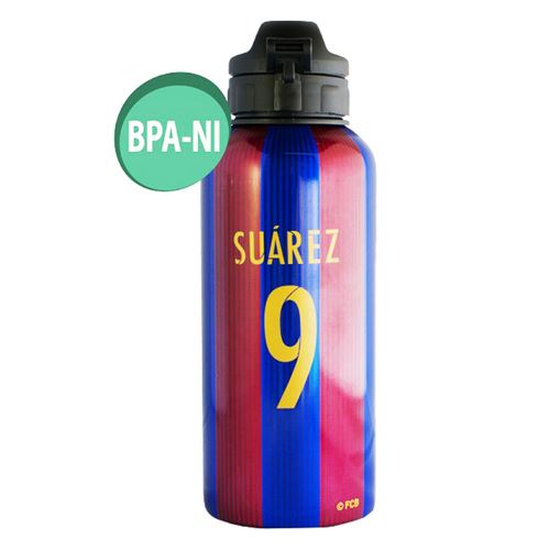 FC Barcelona - Suarez 9 - Bouteille d'eau en aluminium (Taille unique) (Rouge/Bleu) - UTSG11023