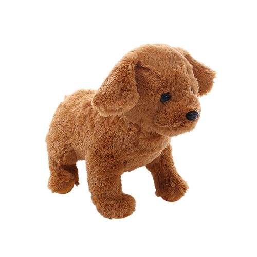 Peluche Chien en peluche realiste 25 cm Marron Animal en peluche Achat prix fnac