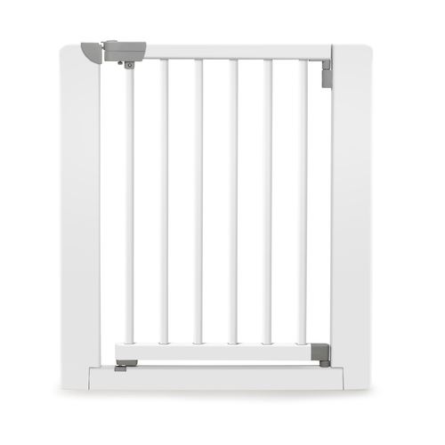 GEUTHER Barriere de securite easy close en hetre massif coloris blanc pour porte et escalier - Reglable : 73,5 a 81 cm
