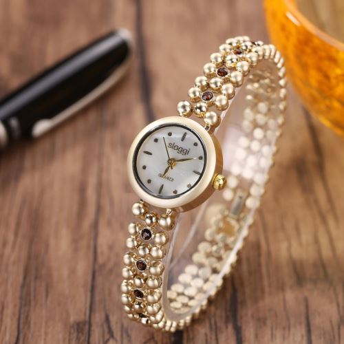 Montre Femme Quartz Rhinestone Inox #26 Brun