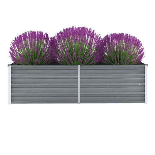 Vidaxl Gris Lit Surélevé De Jardin Acier Galvanisé 160X40x45 Cm - Image 1
