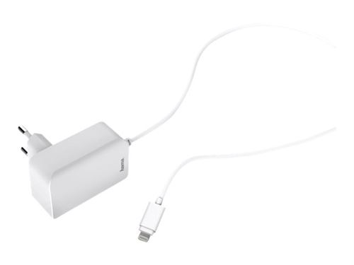 Hama Essential Line - Netspanningsadapter - 12 Watt - 2.4 A - Ultra Fast Charge (Lightning) - wit - voor Apple iPad/iPhone/iPod (Lightning)