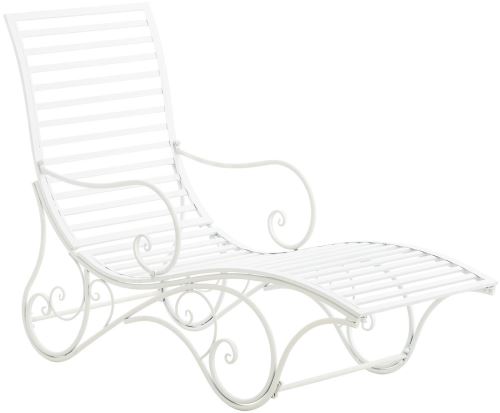 Chaise longue pour jardin Amiens en fer forgé , Blanc