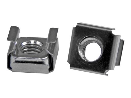Startech.com Argent Startech Écrou Cage M6 - Pack De 100 - Écrous Cage M6 De Montage Pour Rack Et Armoire Serveur - Écrous À Cage (Pack De 100) - Pour P/N: Rack-18U-20-Wall-Oa, Rack-21U-20-Wall-Oa, Rack-24U-20-Wall-Oa, Rk3236bkf, Wallmount4