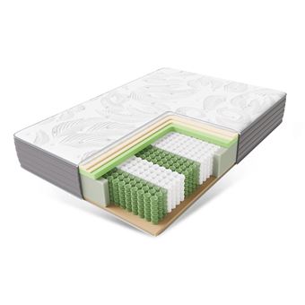 Matelas 140x220, matelas ergonomique 7 zones en mousse froide, 2en1 degré de fermeté h2 h3