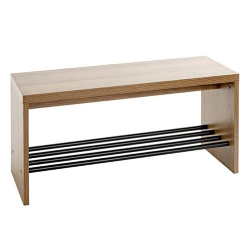 Non Communiqué Marron Meuble À Chaussures & Banc "Miranda" 80Cm Chêne Foncé & Noir