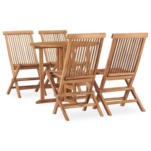 Non Communiqué Marron Vidaxl Mobilier À Dîner D'extérieur Pliable 5 Pcs Ensemble De Salle À Manger De Jardin Table Et Chaises De Patio Terrasse 3059977