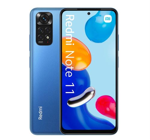 Xiaomi Redmi Note 11 - 4G smartphone - double SIM - RAM 6 Go / Mémoire interne 128 Go - microSD slot - écran OEL - 6.43 - 2400 x 1080 pixels (90 Hz) - 4x caméras arrière 50 MP, 8 MP, 2 MP, 2 MP - front camera 13 MP - bleu crépuscule