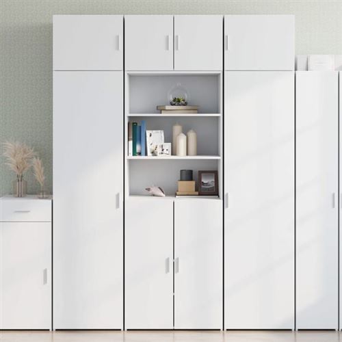 Non Communiqué Blanc Vidaxl Armoire De Rangement 70X42,5X225 Cm Bois D'ingénierie, Armoire De Rangement De Salle De Bain, Unité De 3281315