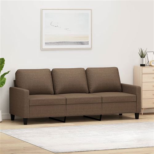 Non Communiqué Marron Vidaxl Canapé À 3 Places 180 Cm Tissu