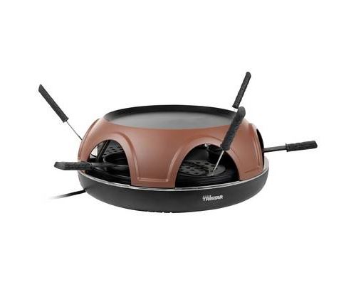 Tristar Festa Connec Appareil à raclette 6 poêlons terracotta, noir