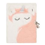 Journal Intime Peluche Licorne Corail - Draeger Paris