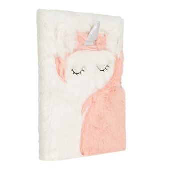 Journal Intime Peluche Licorne Corail - Draeger Paris