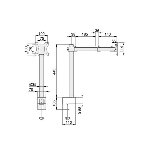 Bras articulé pivotant support écran - Mobika