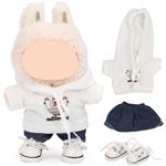 Lot De 4 Accessoires Vêtements Pour Poupée 17 Cm - Tenue Bleue Avec Chapeau, Chaussures Et Pendentif