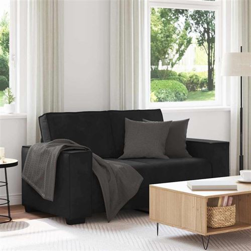 Non Communiqué Noir Canapé À 2 Places 120 Cm Velours