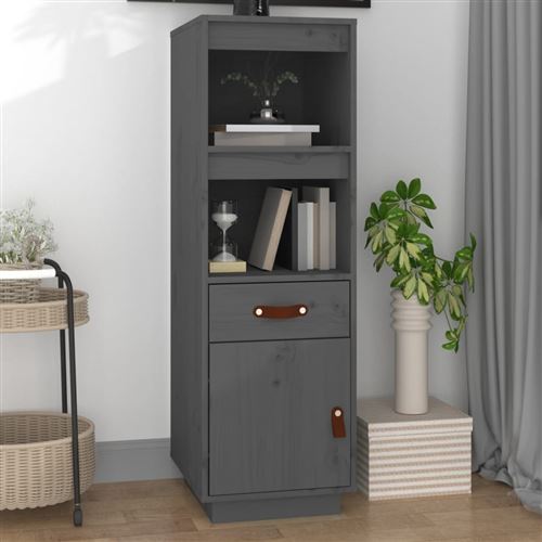 VIDAXL - Buffet haut - Gris - 34 x 40 x 108,5 cm - Image 2