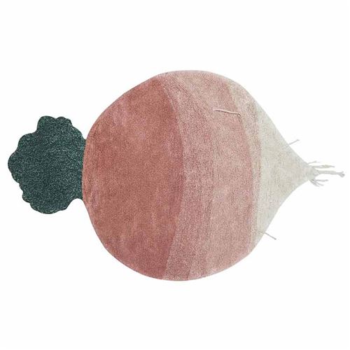 Tapis coton enfant - Radis rose - 100 x 150 cm - Lorena Canals