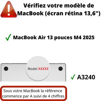NPUOLS Coque MacBook Air 13,6" M4/M3/M2 2025-2022 – Housse Rigide Mat PP + Clavier TPU EU, Blanc Mat Ultra-Fin