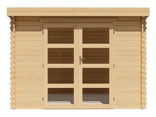 Abri de jardin en bois avec toit plat 9,45 m² épaisseur 28 mm - LOTAVI