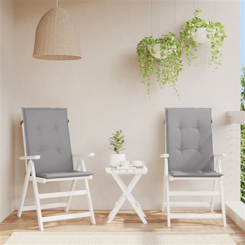 Vidaxl - Coussin de chaise de jardin 2 pcs Gris 120 x 50 x 3 cm Gris