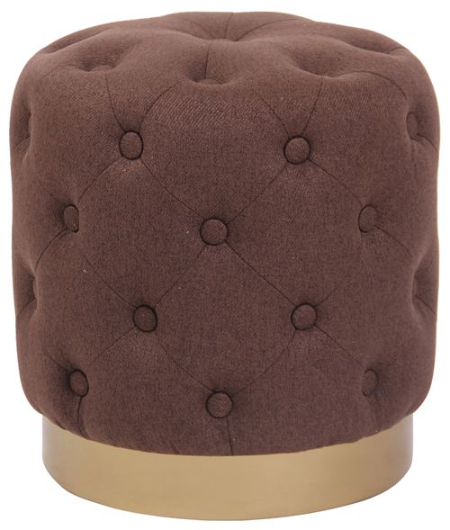 Tabouret bas Repose-pieds Naila dans le style Chesterfield , Marron/Tissu