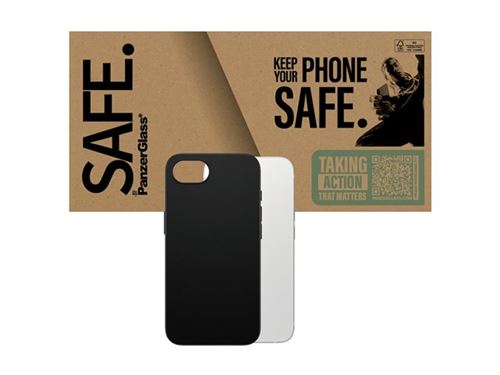 SAFE. by PanzerGlass - Coque de protection pour téléphone portable - polyuréthanne thermoplastique (TPU) - noir - pour Apple iPhone 16e