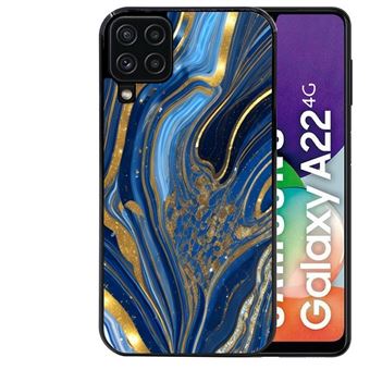Coque Samsung Galaxy S25 PLUS Marbre Bleu Agate - Noire TPU Neuf
