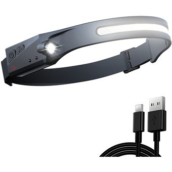Lampe Frontale, Torche Frontale LED Rechargeable USB Puissante, Super  Lumineux avec Détecteur de Mouvement, Course/Pêche/