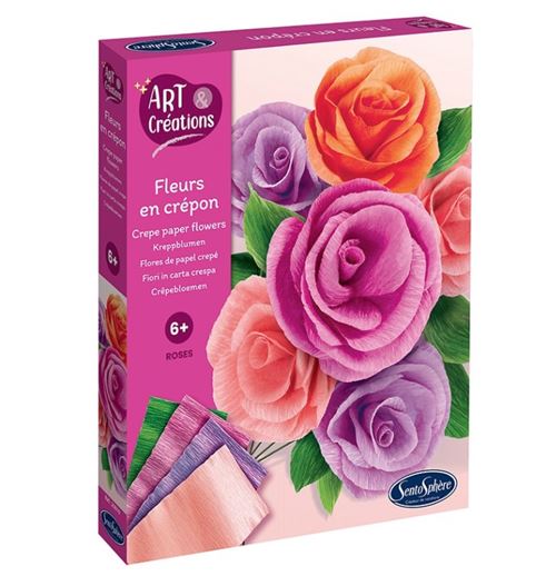 Non Communiqué Multicolore Fleurs En Crepon - Roses - Art Et Creations