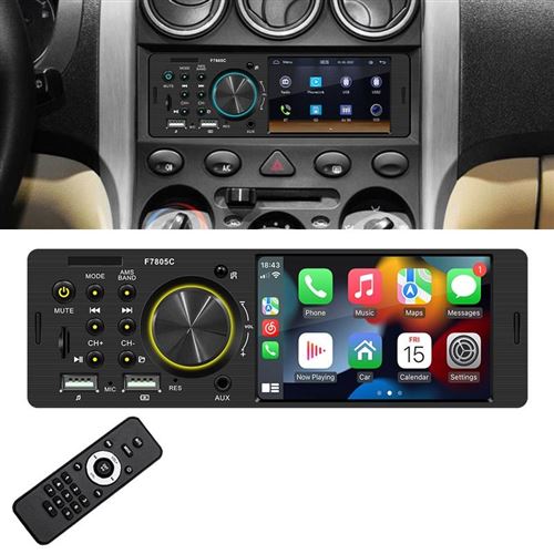Autoradio 4 Pouces 800x480P MP5 Bluetooth FM SD USB Charge Télécommande Recul CarPlay YONIS