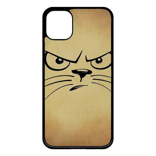 Coque My-Kase pour iPhone 11 - smiley chat - Plastique Noir