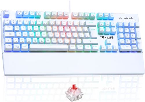 Clavier Gaming The G-LAB KEYZ Rubidium - Red Switch AZERTY Mécanique Blanc
