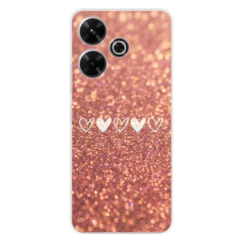 Coque en silicone imprimée compatible Xiaomi Redmi 13 4G Paillettes coeur
