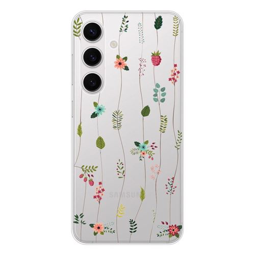 Coque en silicone - Compatible Samsung Galaxy S25 - design montee de fleurs