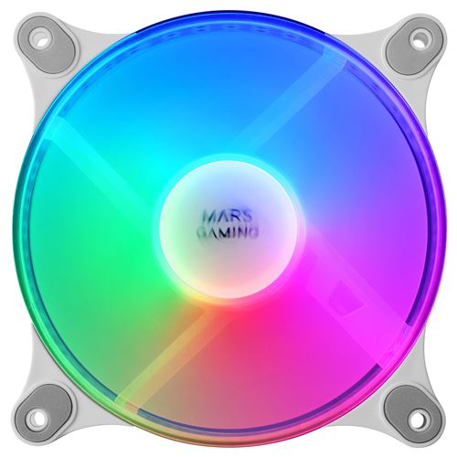 Kit 2 Ventilateurs Mars Gaming MFDUO Blanc FRGB Rainbow 360