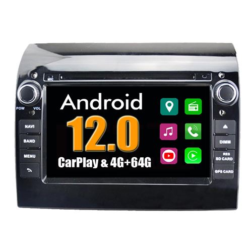 Autoradio CarPlay Multimédia RoverOne Android 4Go RAM 64Go ROM GPS pour Fiat Ducato Citroen Jumper Peugeot Boxer 2011-2015