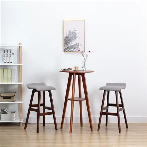 vidaXL Tabourets de bar 2 pcs Gris clair Tissu