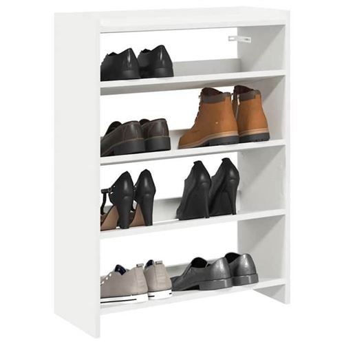 Vidaxl Blanc Étagère À Chaussures 60X25x81 Cm - Image 3