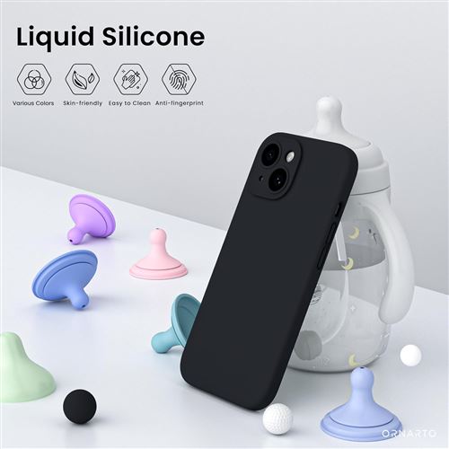 Coque Silicone Pour IPhone 15 - Noir - Marque Little Boutik - Neuf Emballé