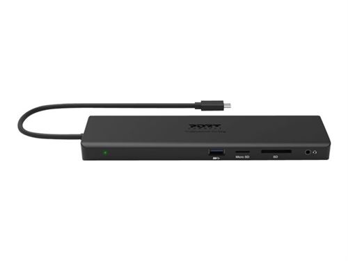PORT connect TRIPLE SCREEN TRAVEL - Station d'accueil - USB-C 3.1 Gen 2 - VGA HDMI DP - GigE