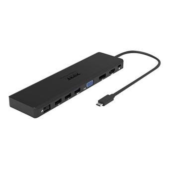 PORT connect TRIPLE SCREEN TRAVEL - Station d'accueil - USB-C 3.1 Gen 2 - VGA, HDMI, DP - GigE