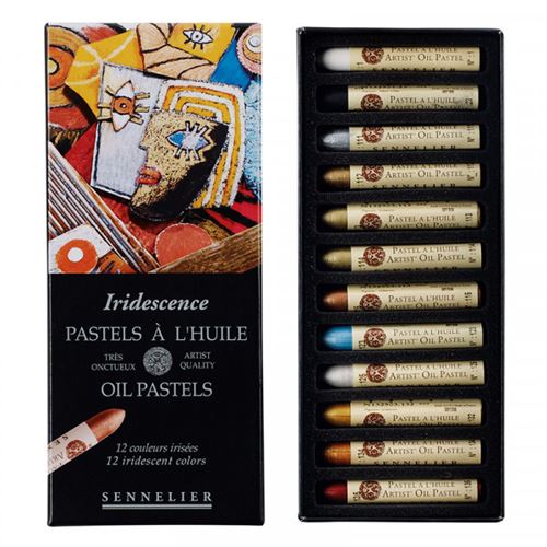 Boite de 12 pastels à l'huile - Couleurs irisées - Sennelier