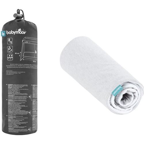 Babymoov Drap Housse Lit parapluie Naos - 2 en 1 - Imperméable - 60x120cm