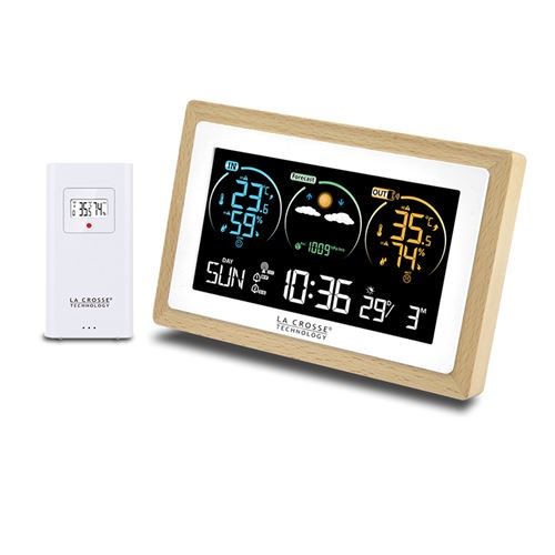 La Crosse Technology Station m&eacute;t&eacute;o color&eacute;e contour bois WS6283