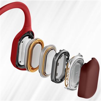 Casque sport sans fil Shokz OpenRun Bluetooth avec réduction du bruit Rouge